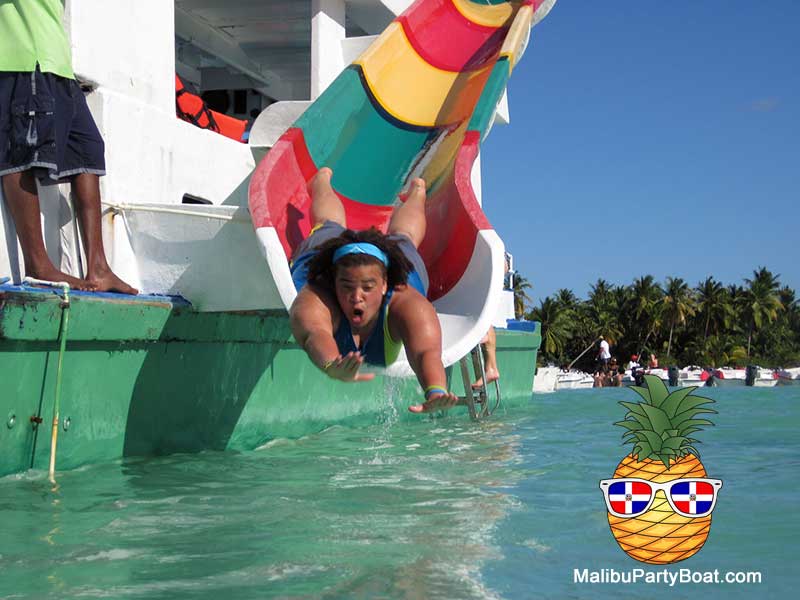 Splashing down the water slide